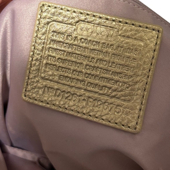 Coach Metallic Gold and Cream Tote - Picture 2 of 10